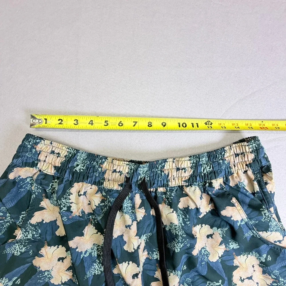 Guy Harvey Board Shorts Women XL Green Floral Hibiscus Drawstring Elastic Waist
